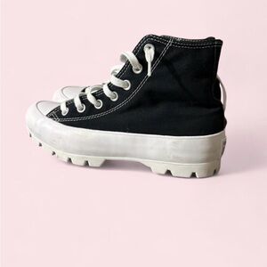 Converse Black & White High-Top Canvas Lug Sole Sneaker